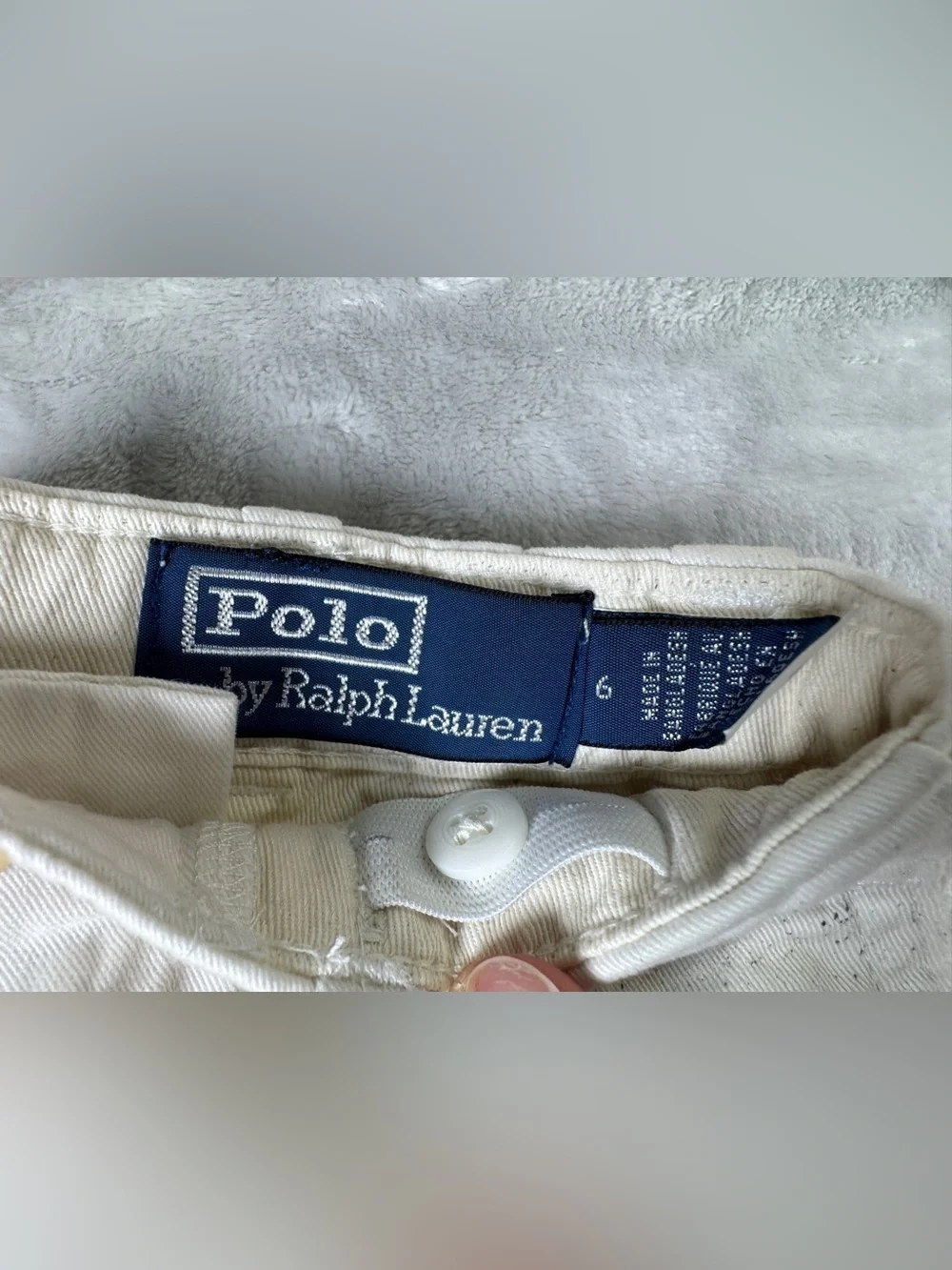Polo Ralph Lauren Boy’s Chino Short Paint-splattered Cream Size 6